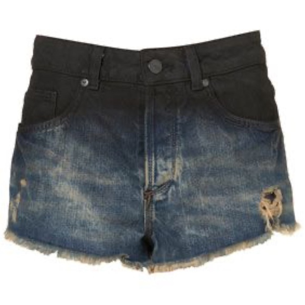 Topshop Resin Coated Denim Short